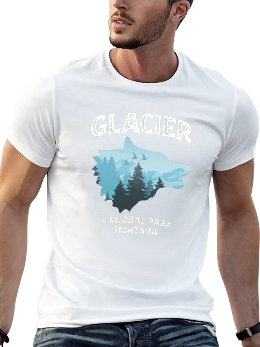 Glacier National Park Wolf Graphic Tee