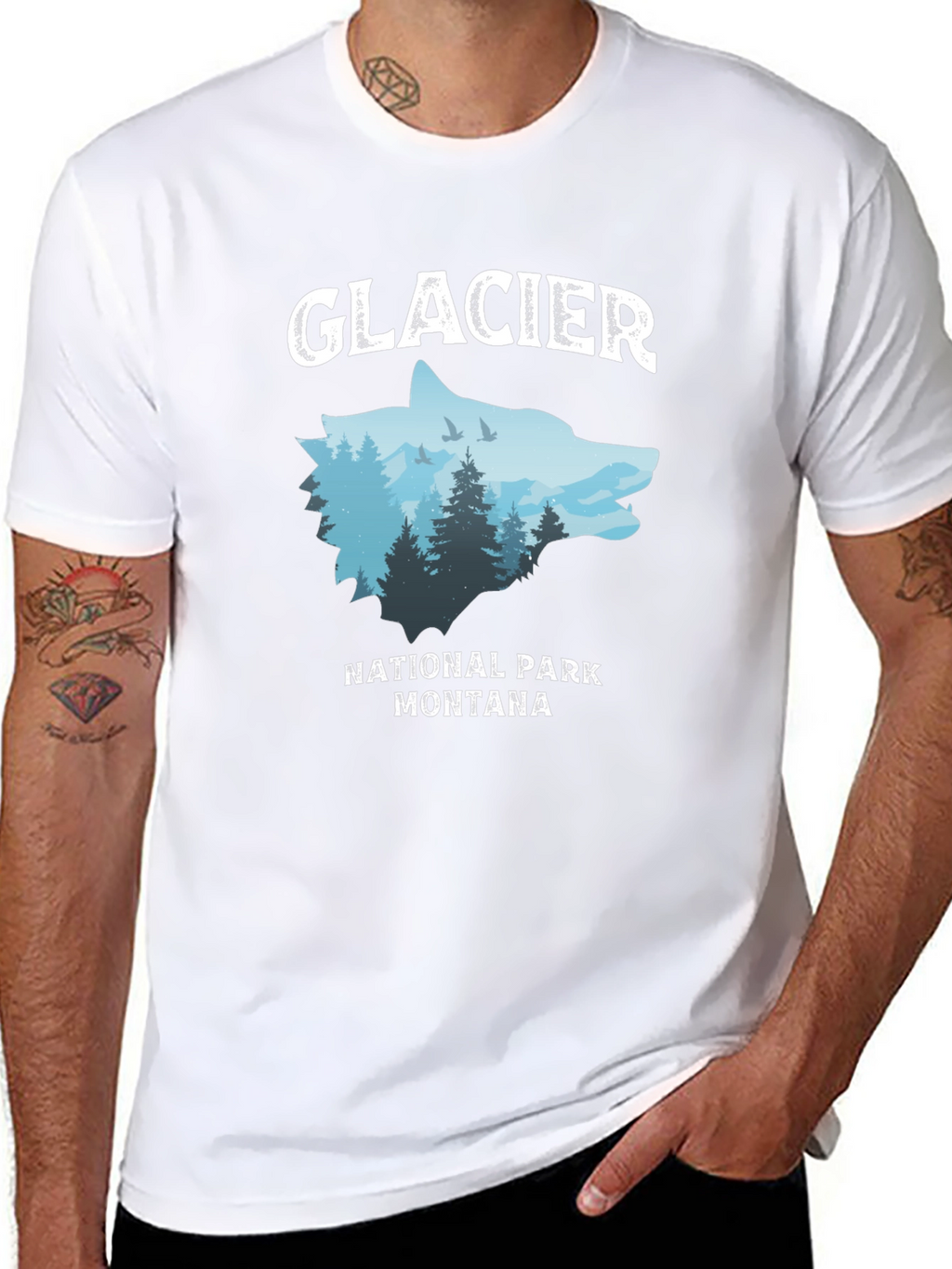 Glacier National Park Wolf Graphic Tee