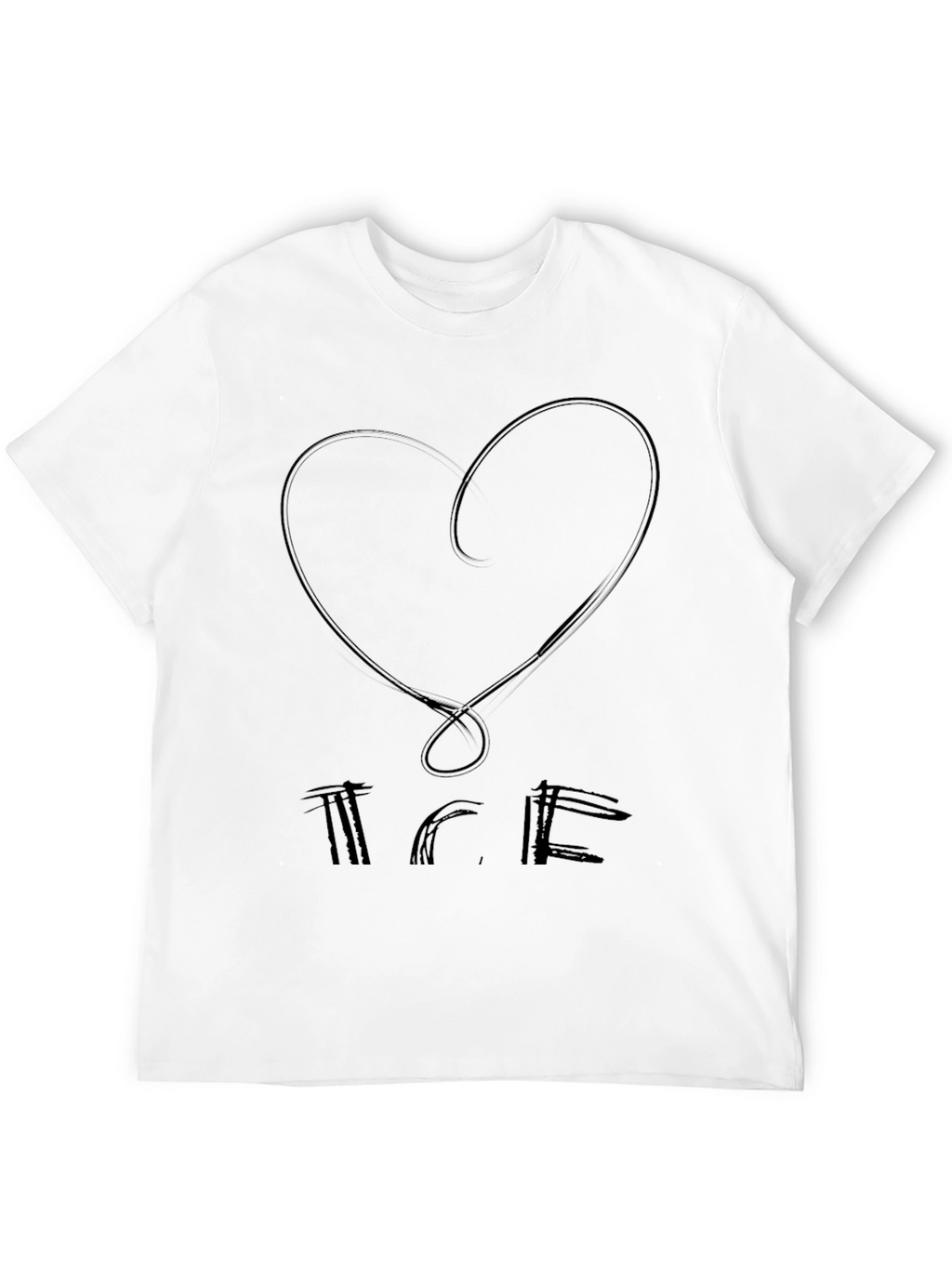 Abstract Heart Graphic Black T-Shirt