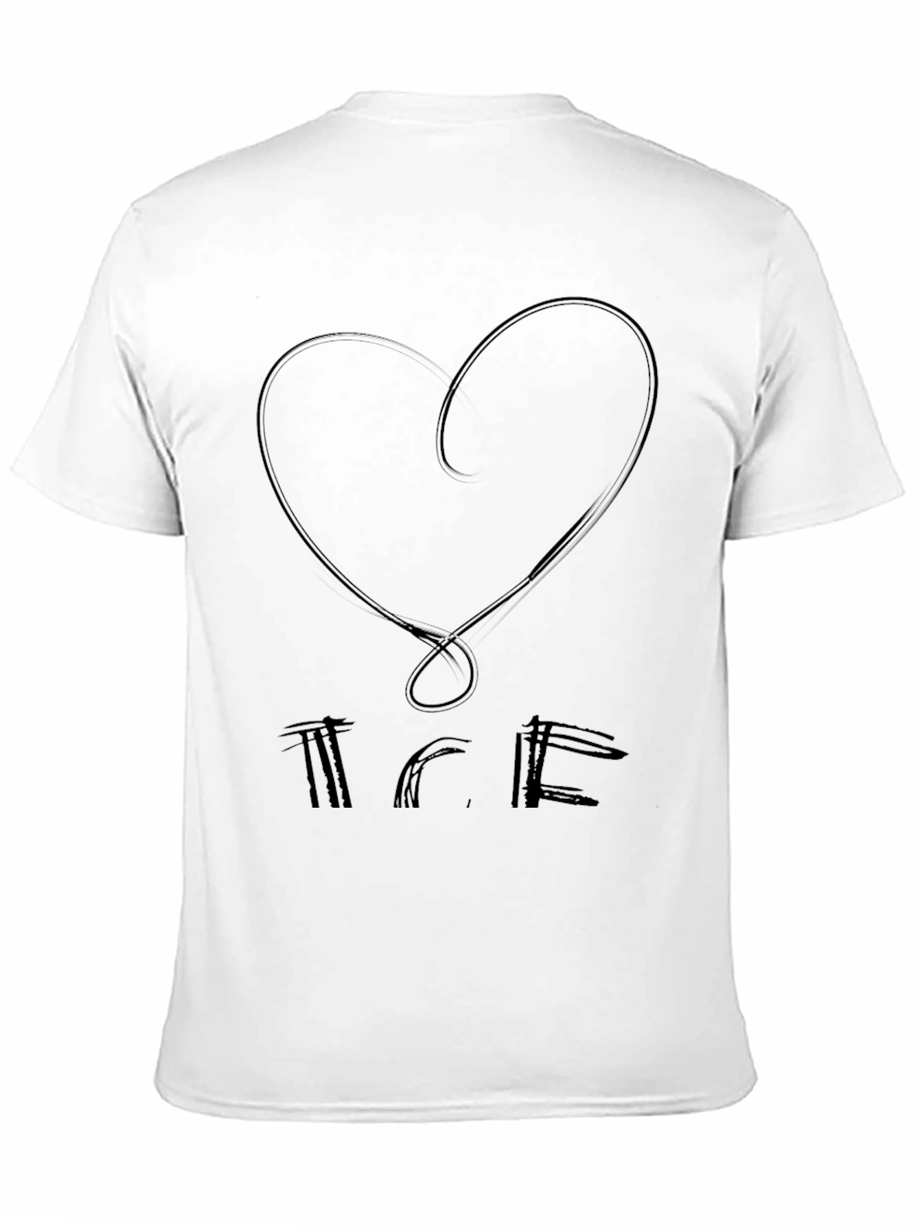 Abstract Heart Graphic Black T-Shirt