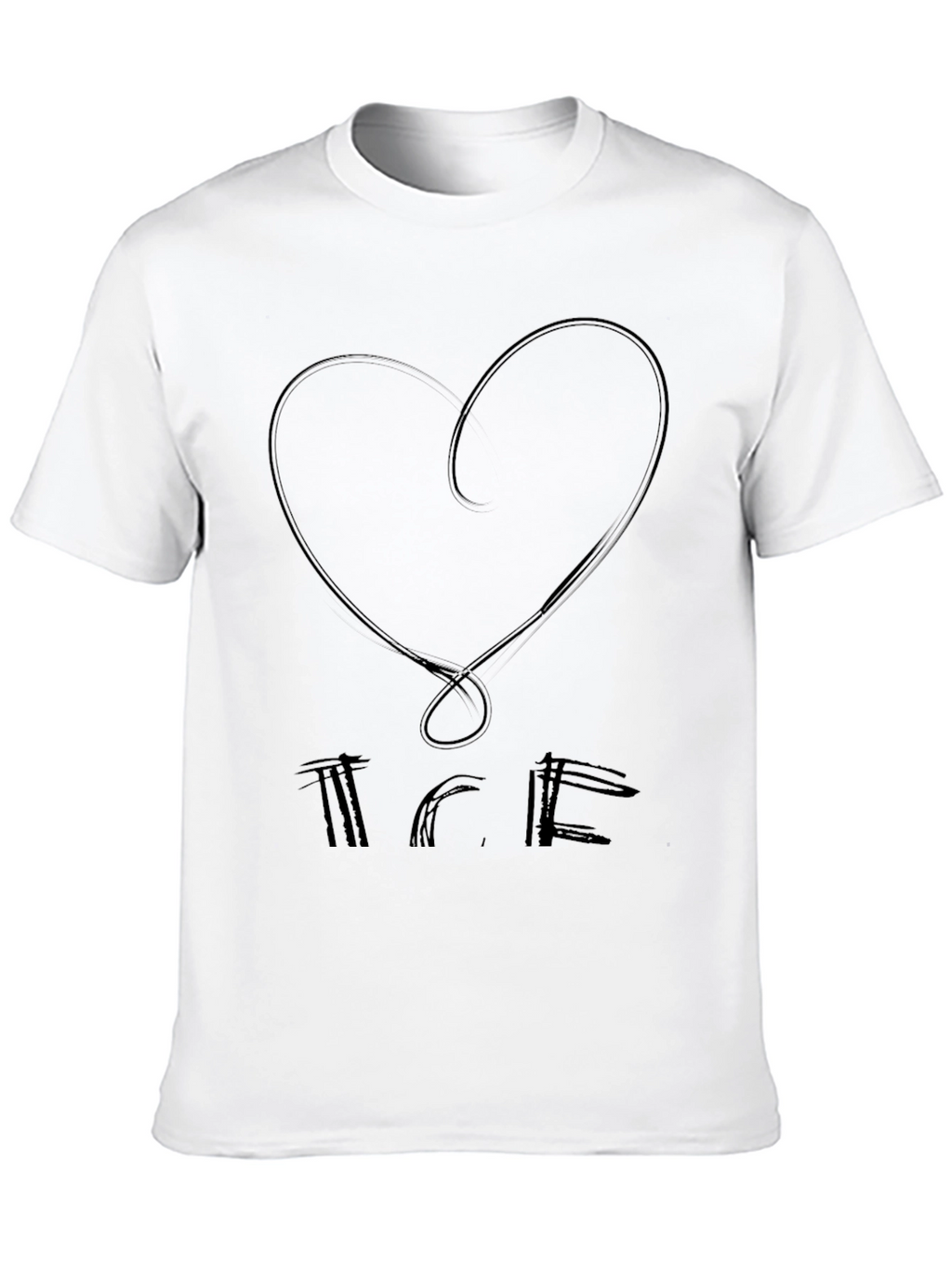 Abstract Heart Graphic Black T-Shirt