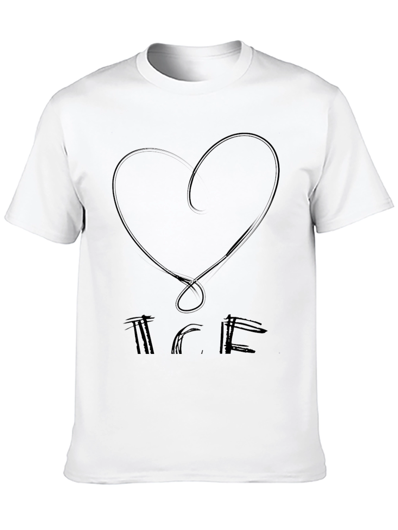 Abstract Heart Graphic Black T-Shirt