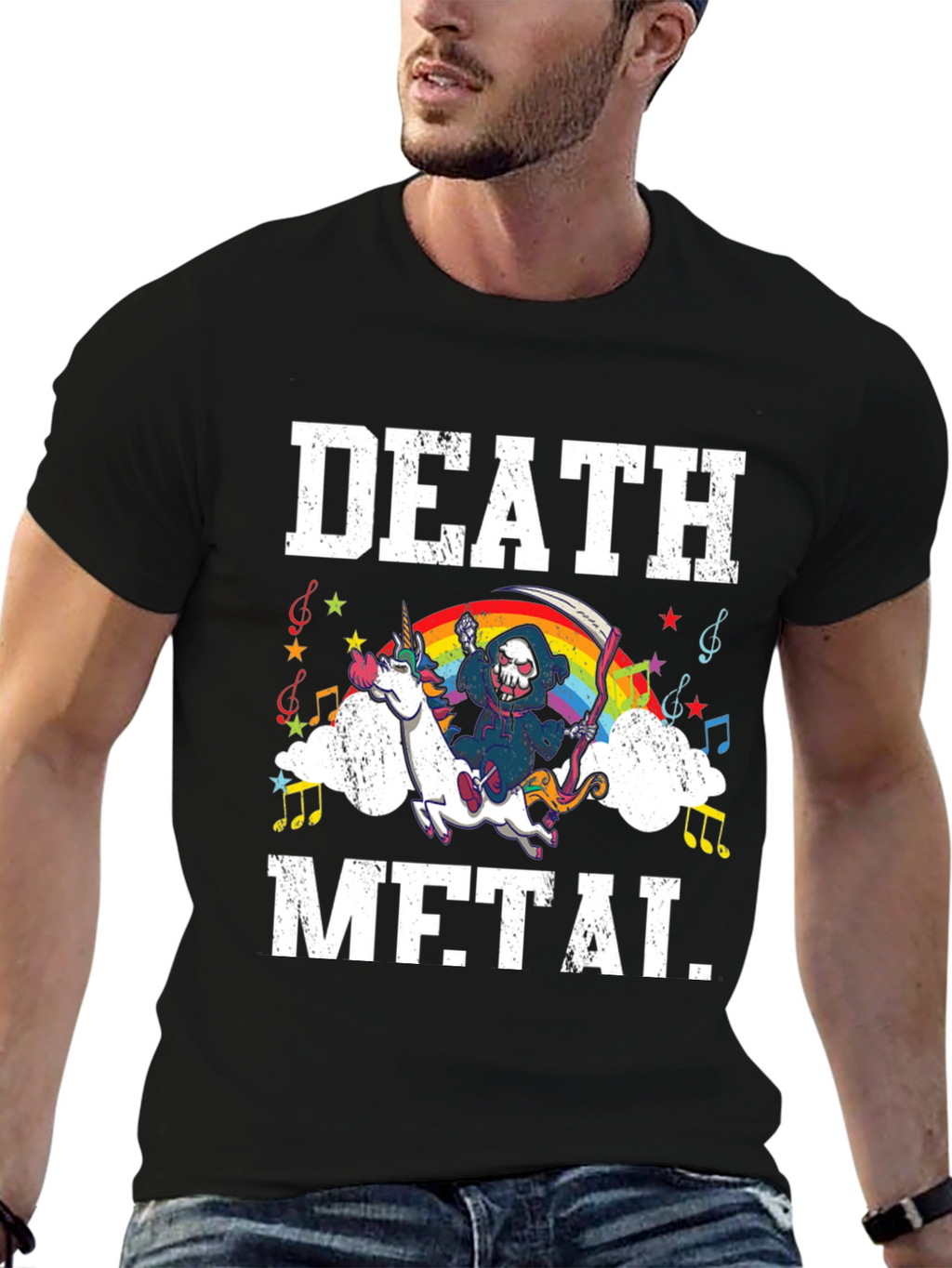 Death Metal Unicorn Graphic Tee