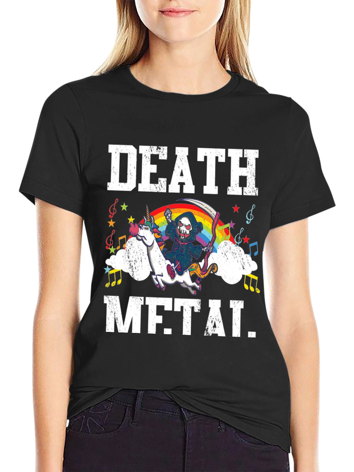 Death Metal Unicorn Graphic Tee