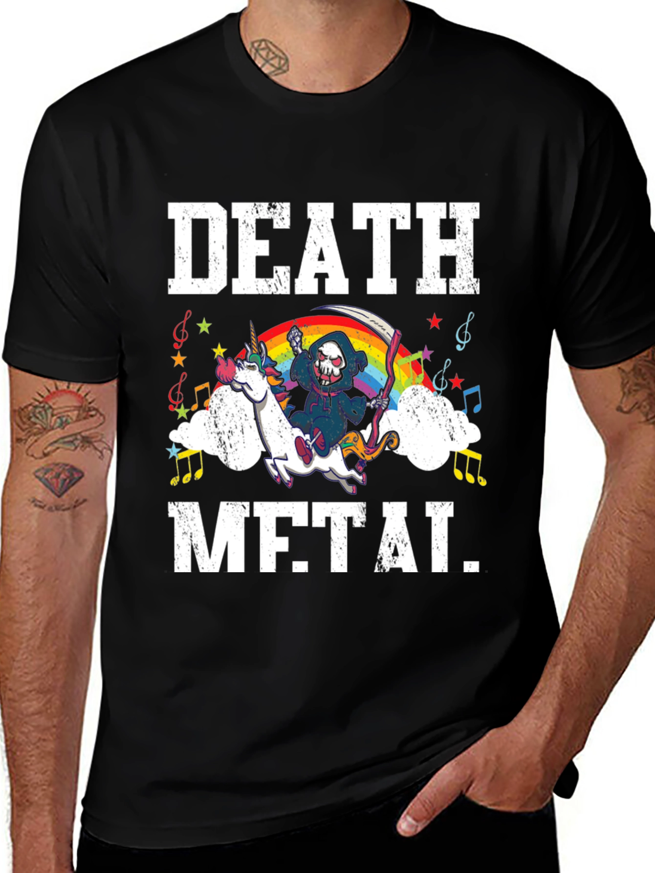 Death Metal Unicorn Graphic Tee