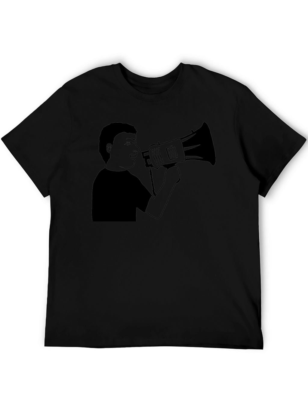 Megaphone Graphic Tee - Black Casual Style