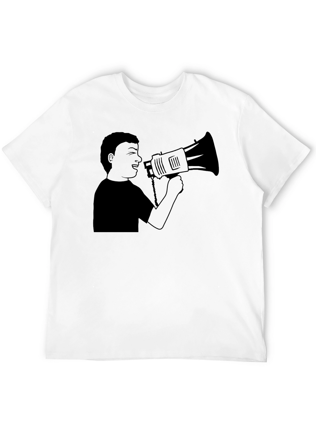 Megaphone Graphic Tee - Black Casual Style