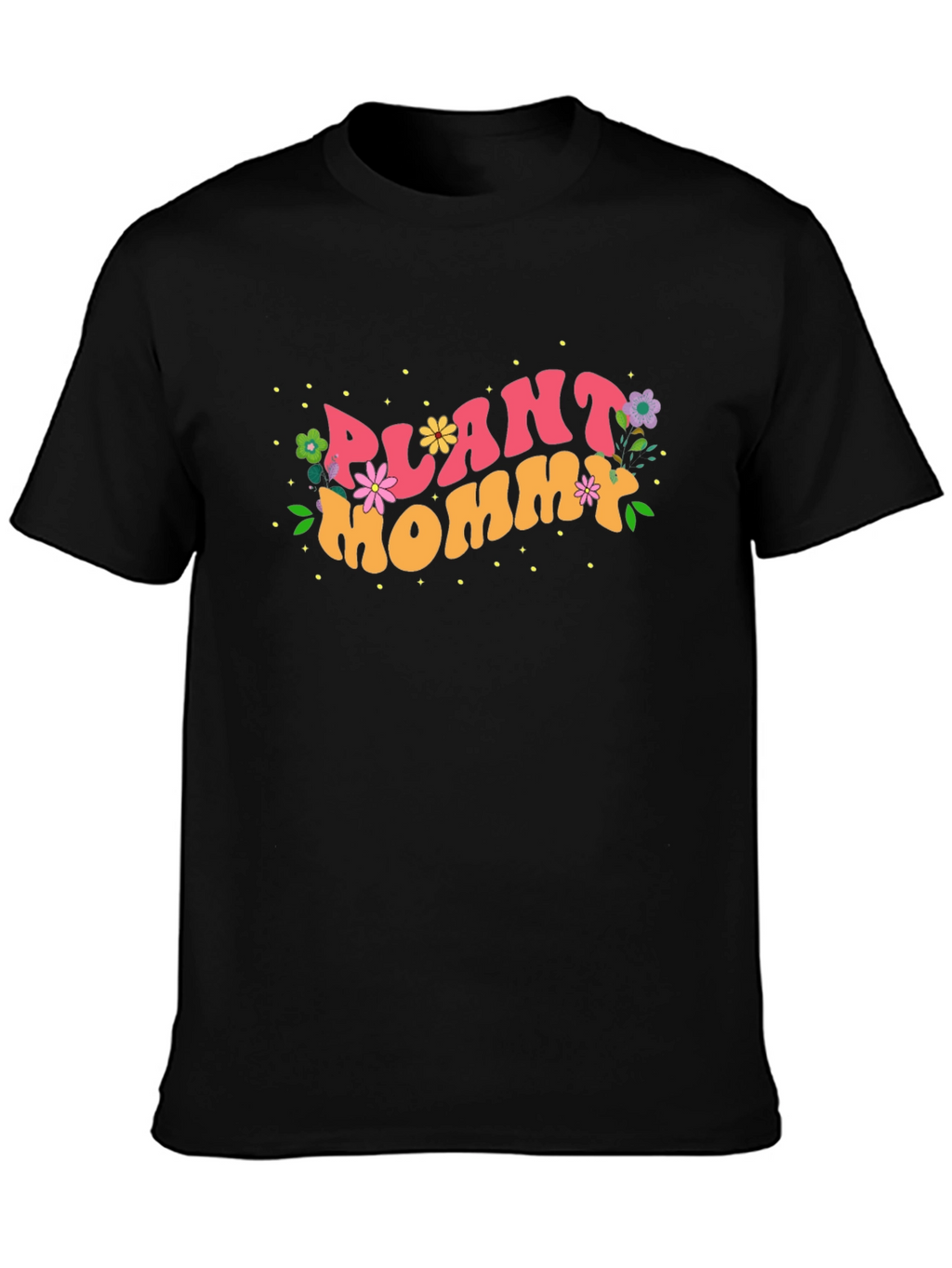 Plant Mommy Black Cotton T-Shirt