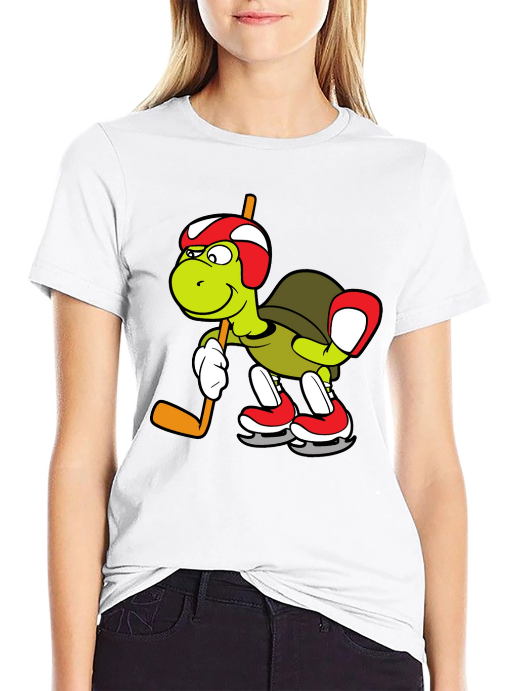 Turtle Hockey Player Graphic Tee