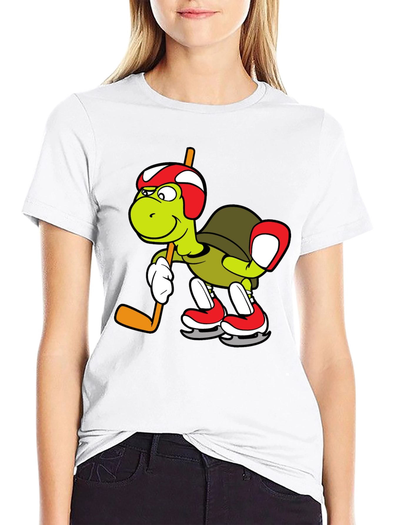 Turtle Hockey Player Graphic Tee