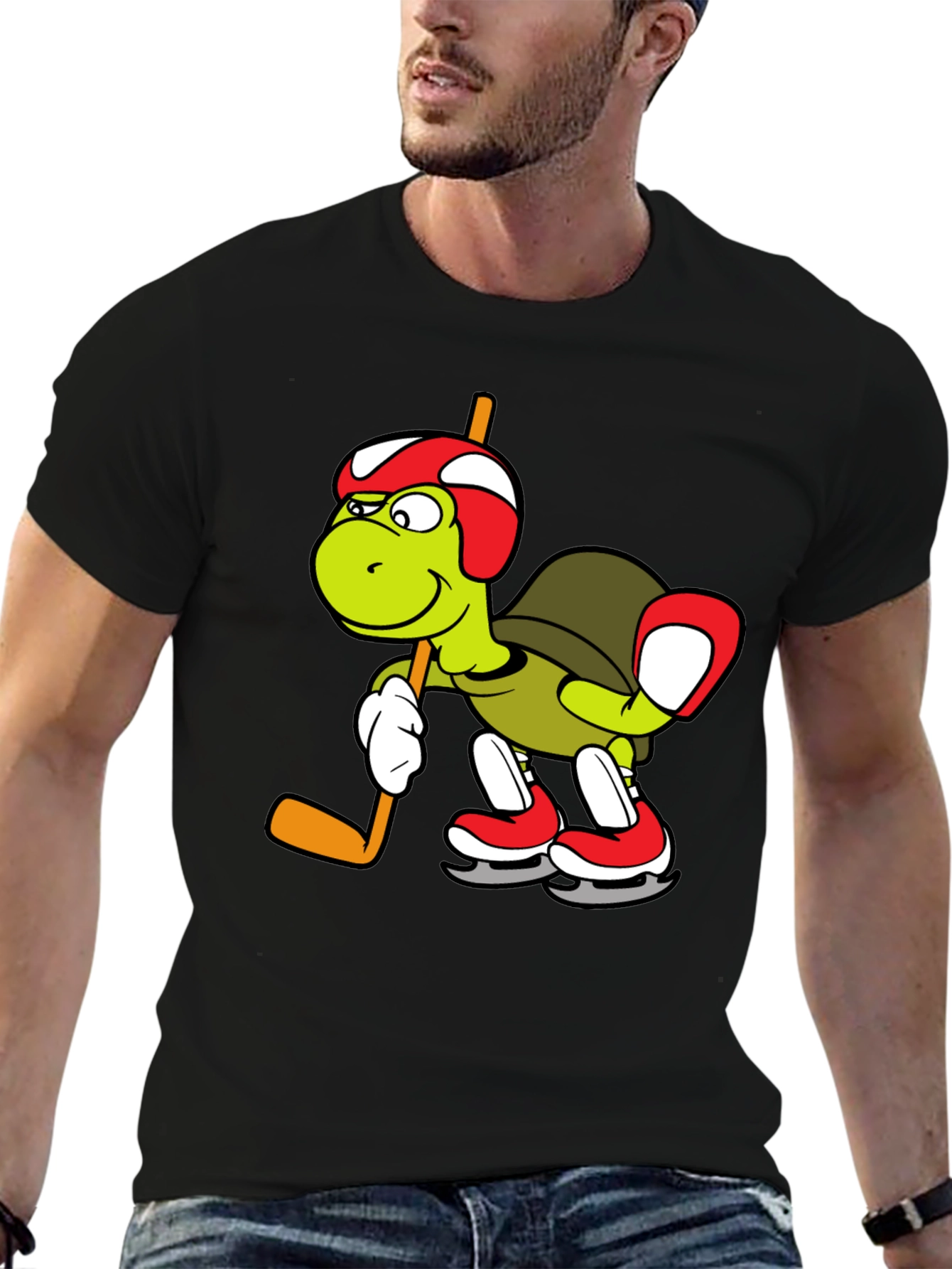 Turtle Hockey Player Graphic Tee
