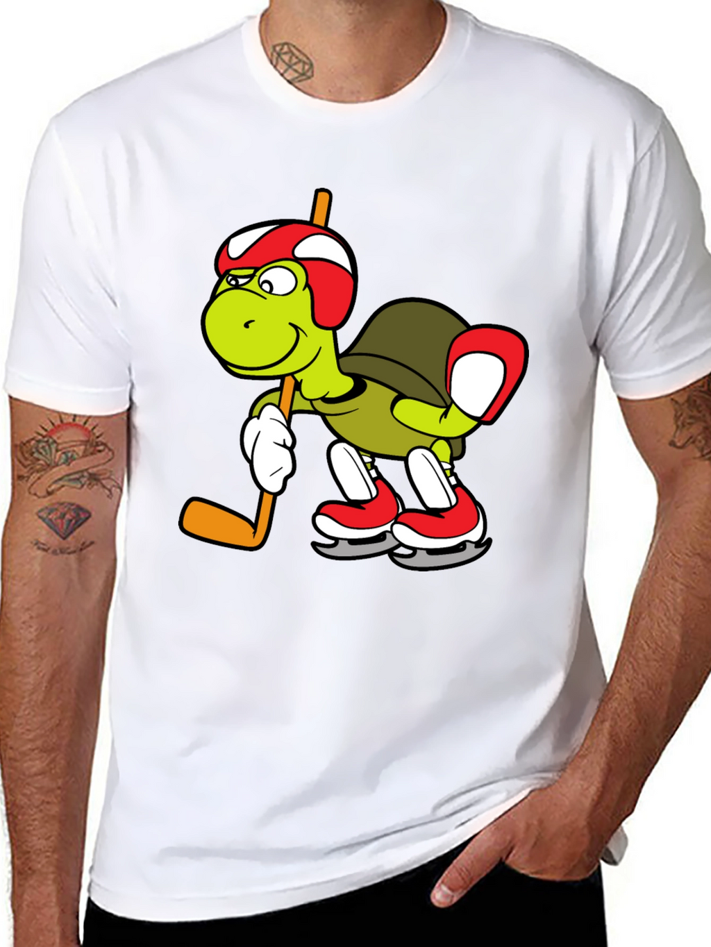 Turtle Hockey Player Graphic Tee
