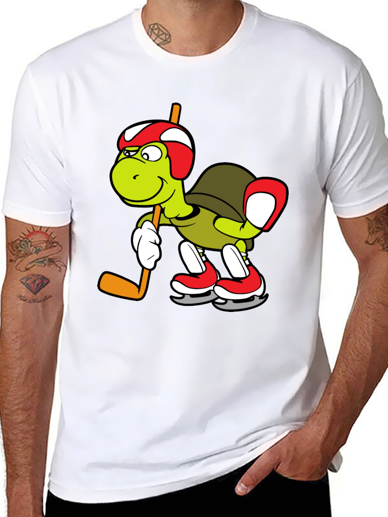 Turtle Hockey Player Graphic Tee
