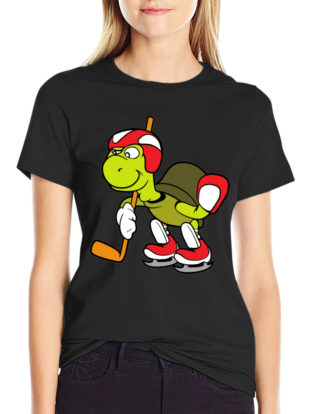Turtle Hockey Player Graphic Tee