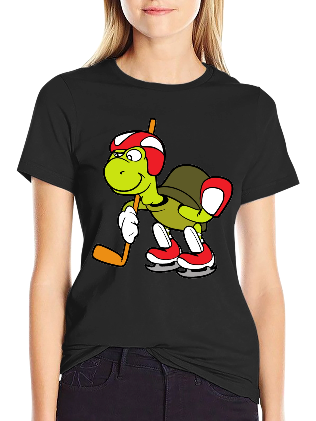 Turtle Hockey Player Graphic Tee