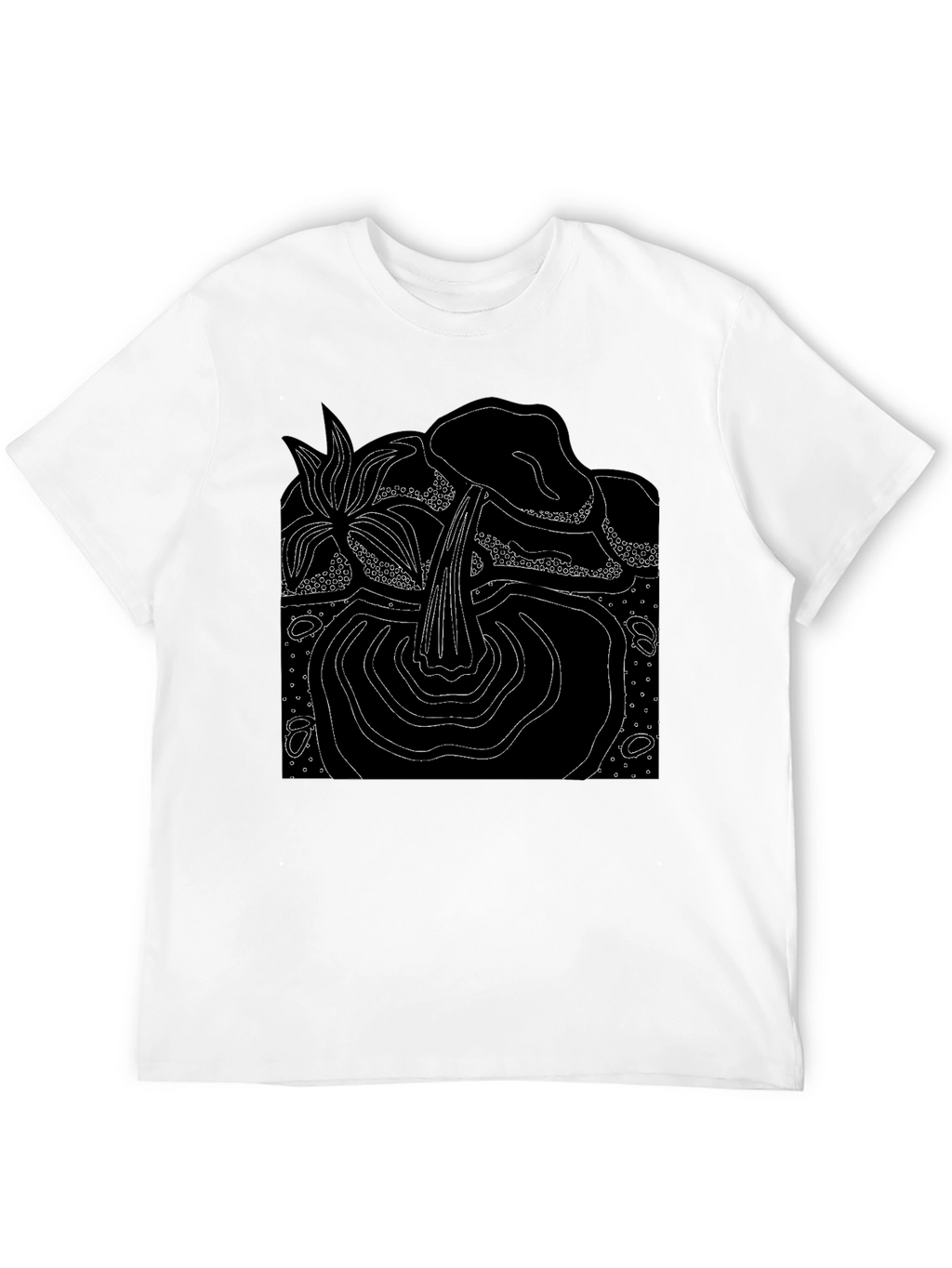 Abstract Nature Graphic Black T-Shirt