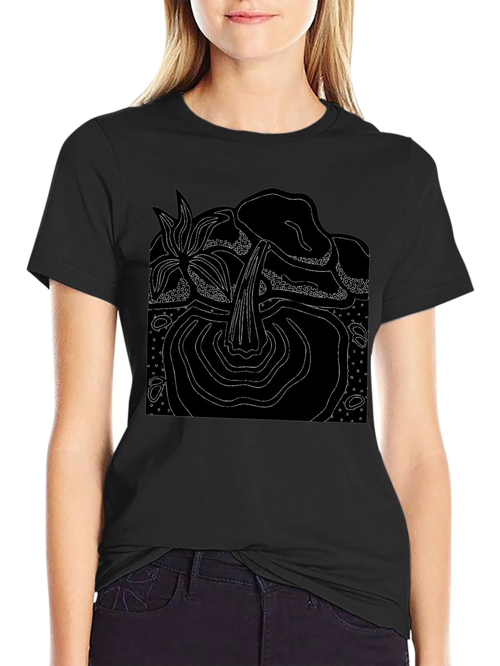 Abstract Nature Graphic Black T-Shirt