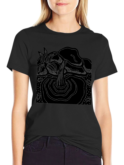 Abstract Nature Graphic Black T-Shirt