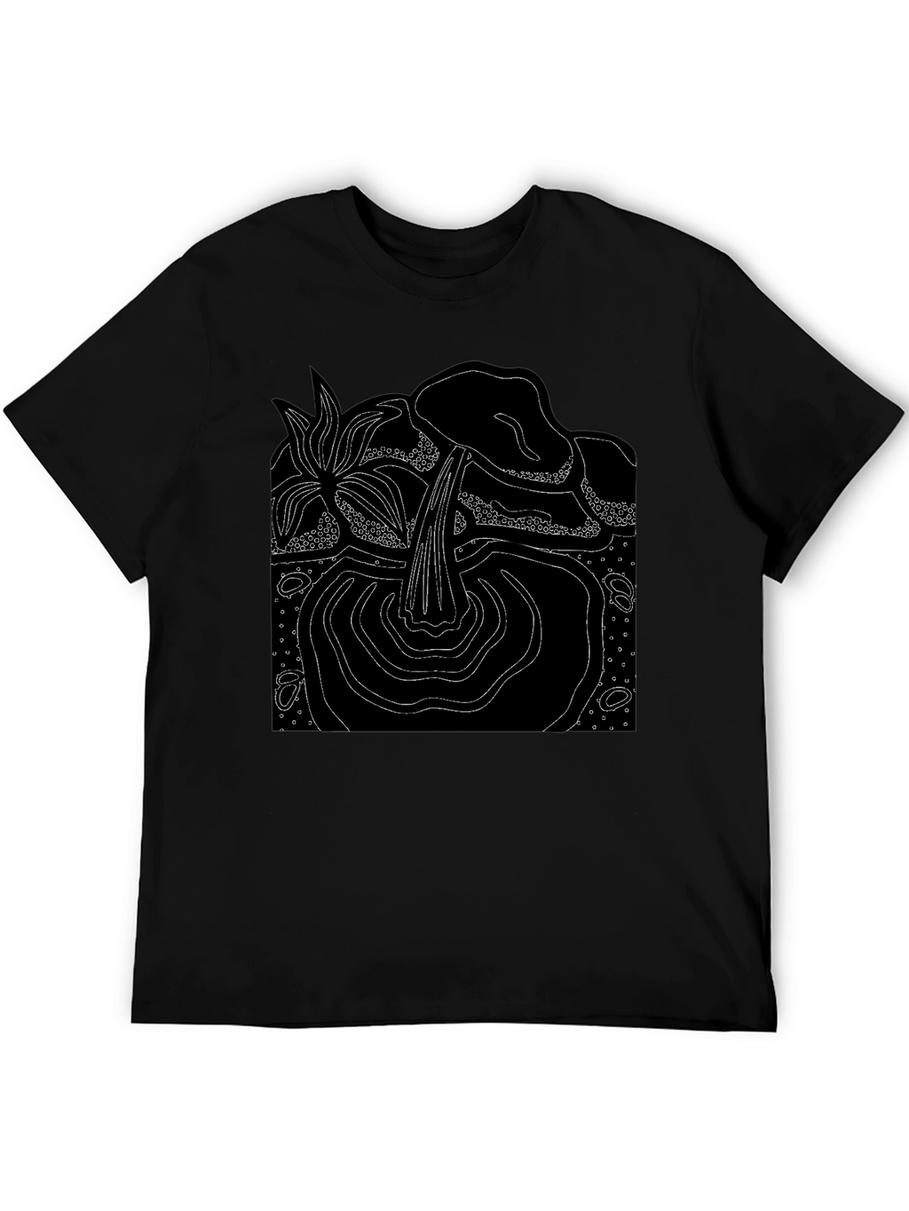 Abstract Nature Graphic Black T-Shirt