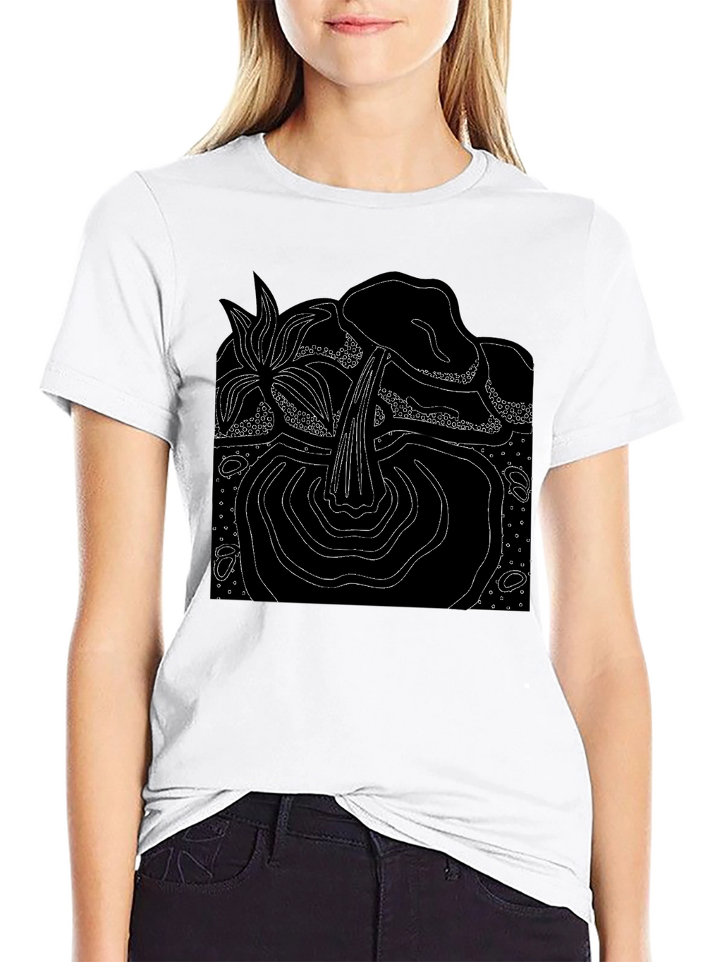 Abstract Nature Graphic Black T-Shirt