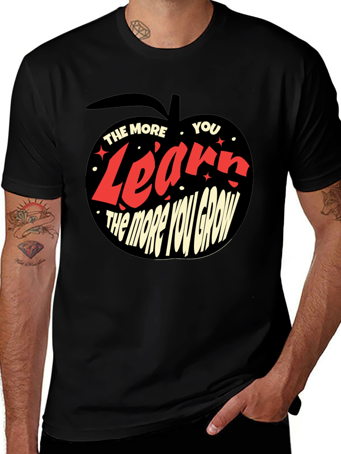 Learn and Grow Black T-Shirt