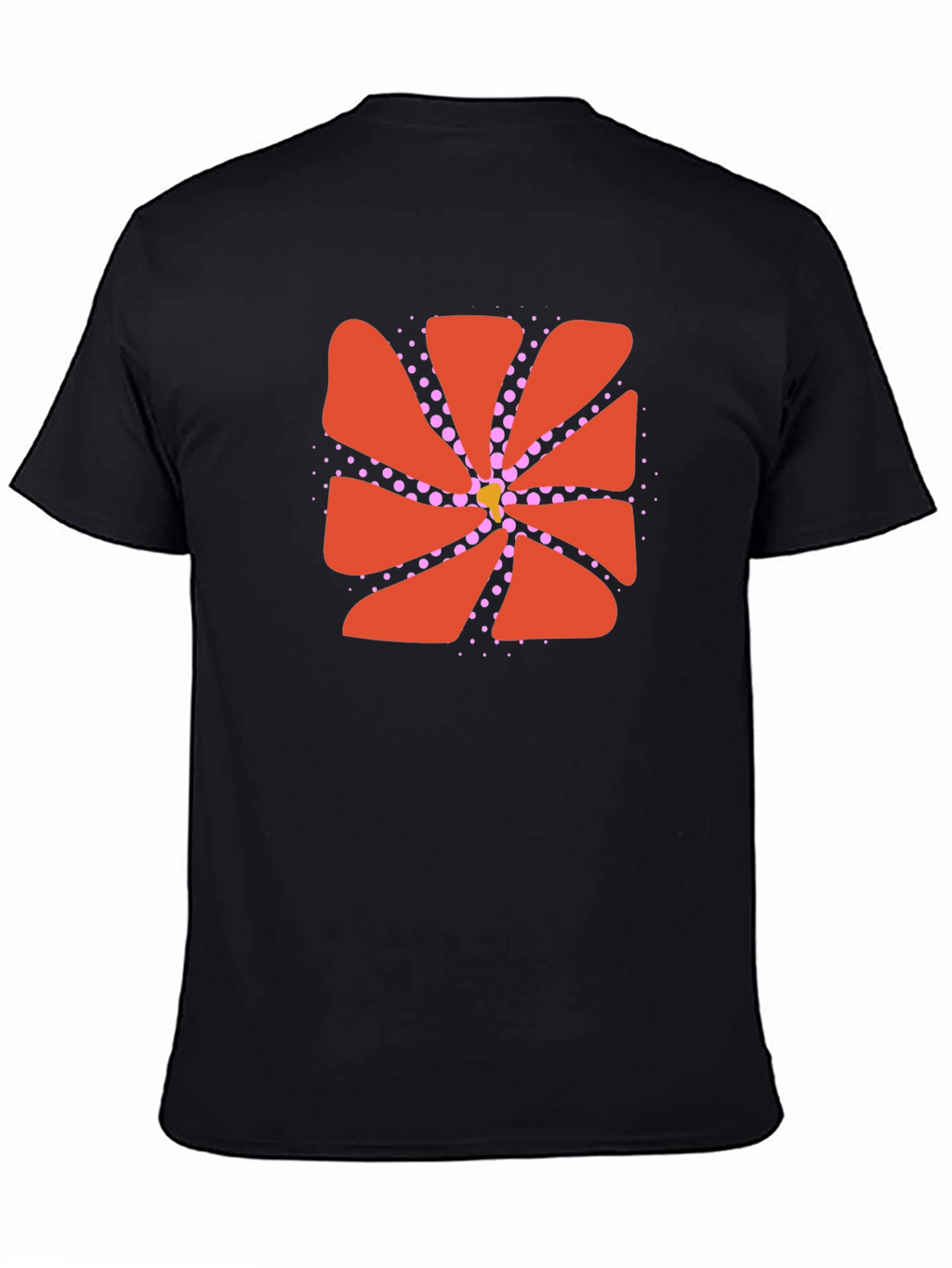 Abstract Flower Graphic Black Tee