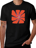 Abstract Flower Graphic Black Tee