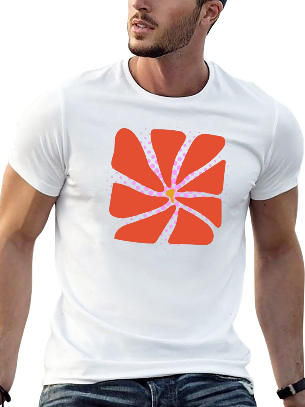 Abstract Flower Graphic Black Tee