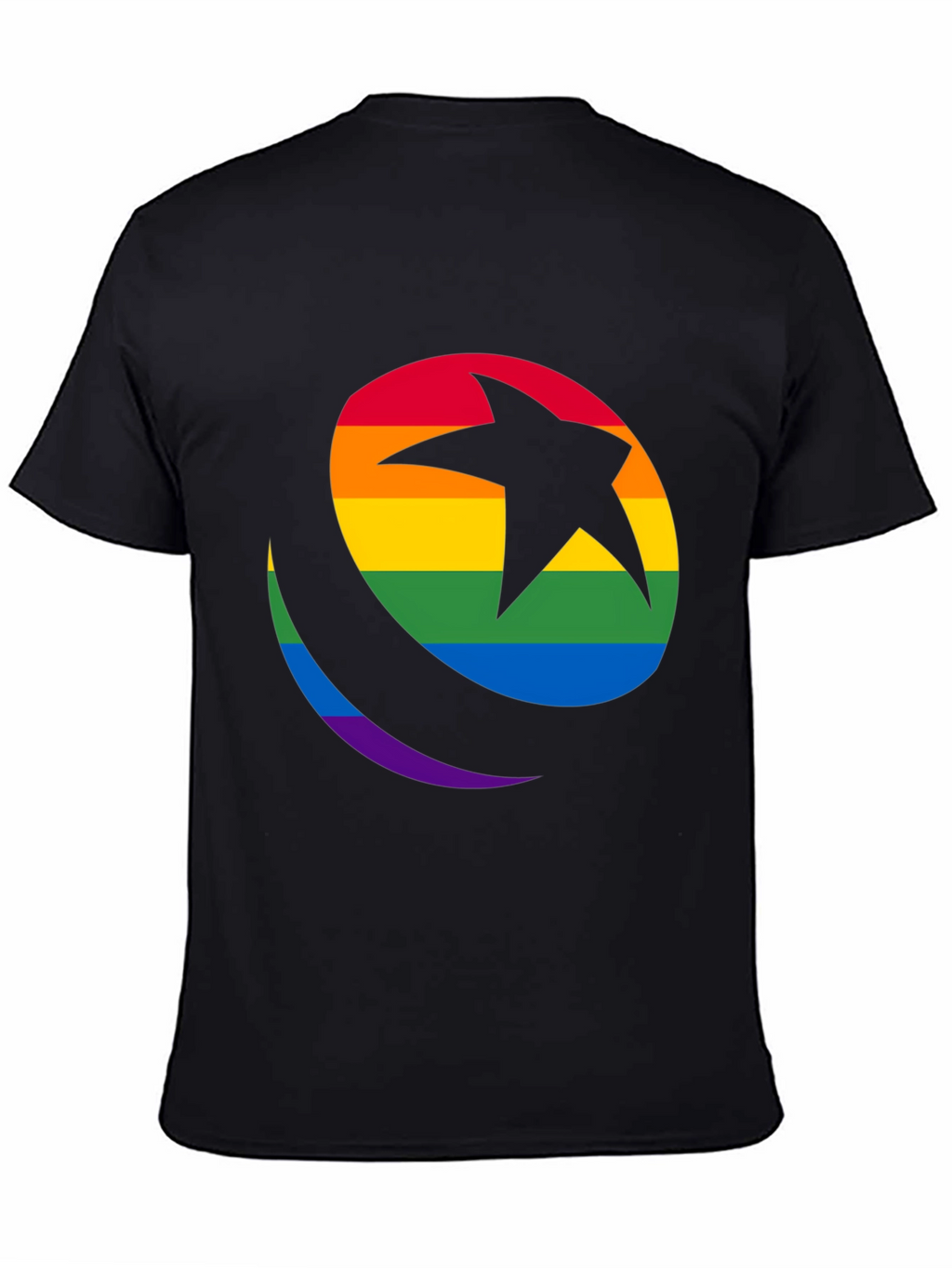 Rainbow Star & Crescent Black T-Shirt