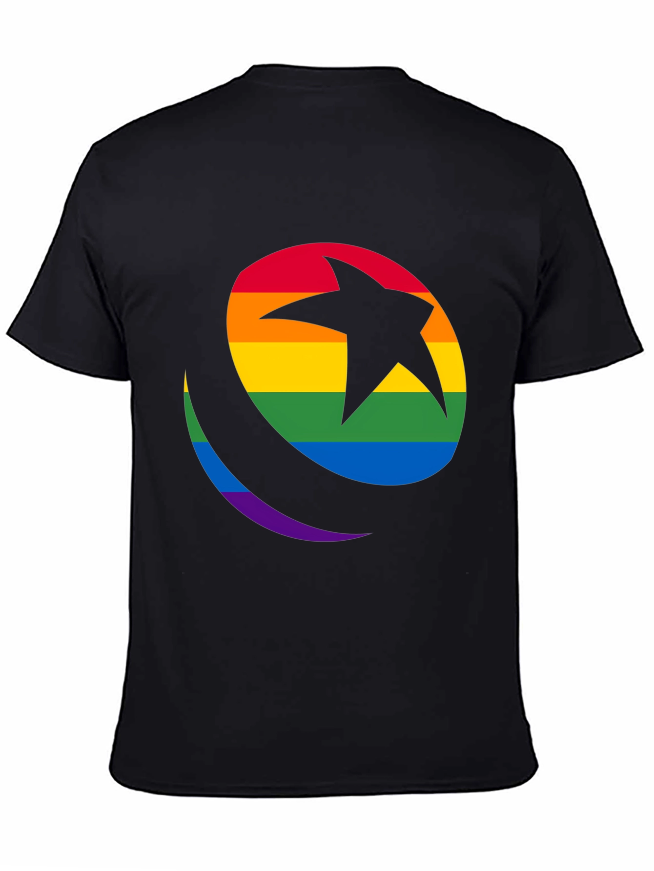 Rainbow Star & Crescent Black T-Shirt