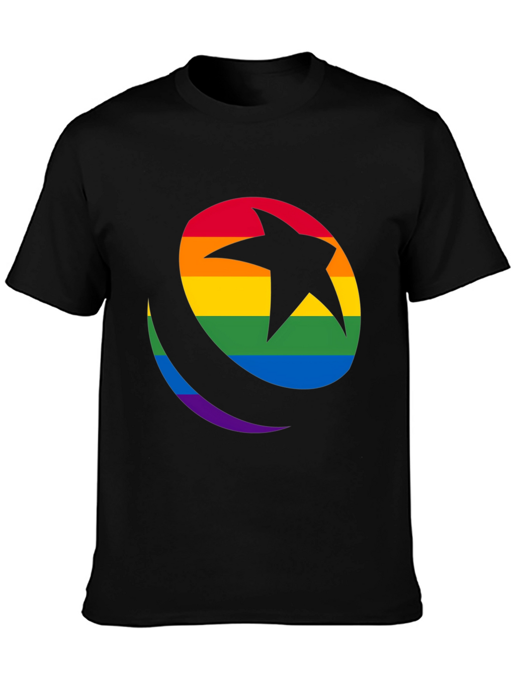 Rainbow Star & Crescent Black T-Shirt
