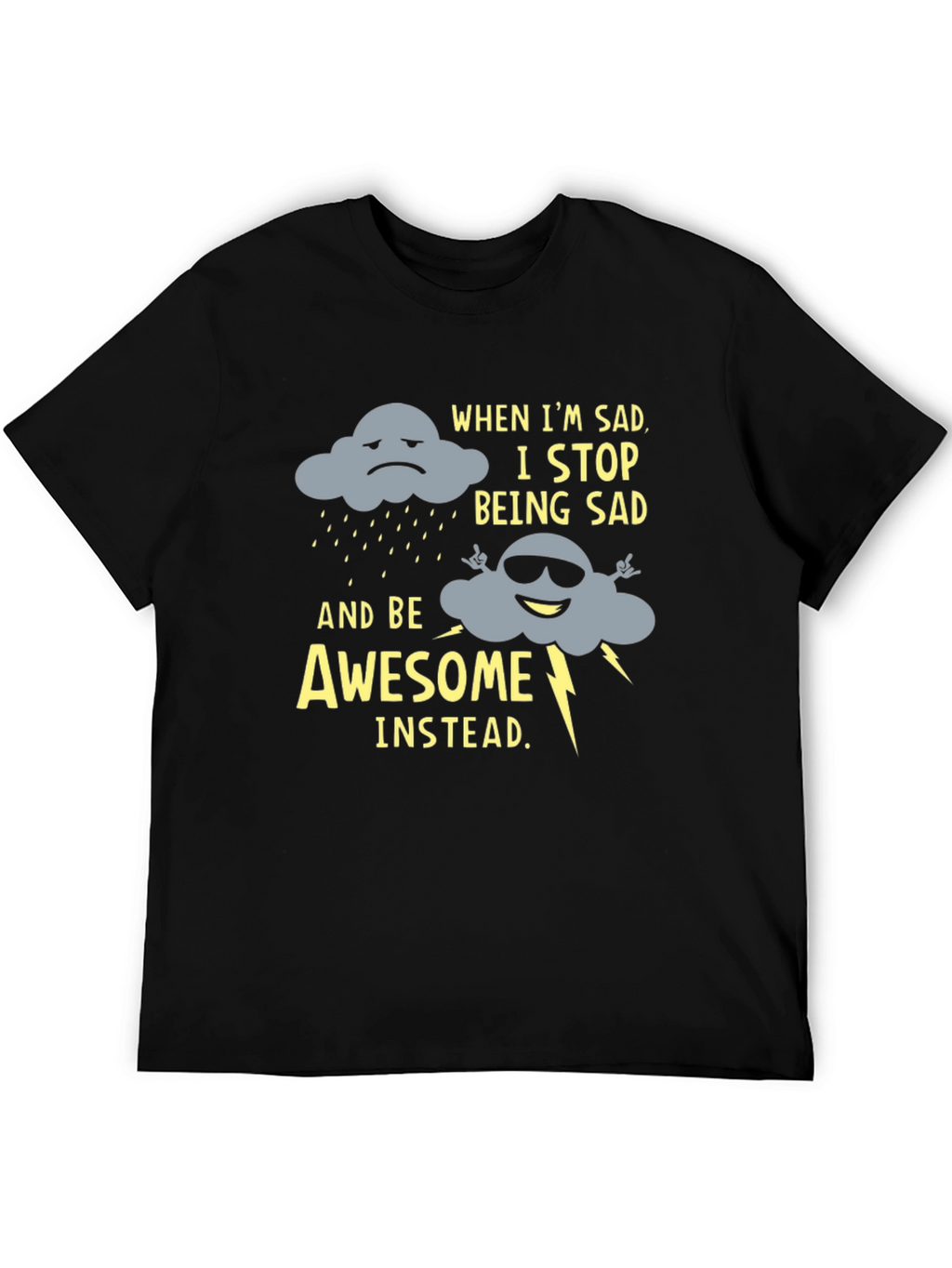 Funny Graphic Tee: Sad Cloud to Awesome Cloud