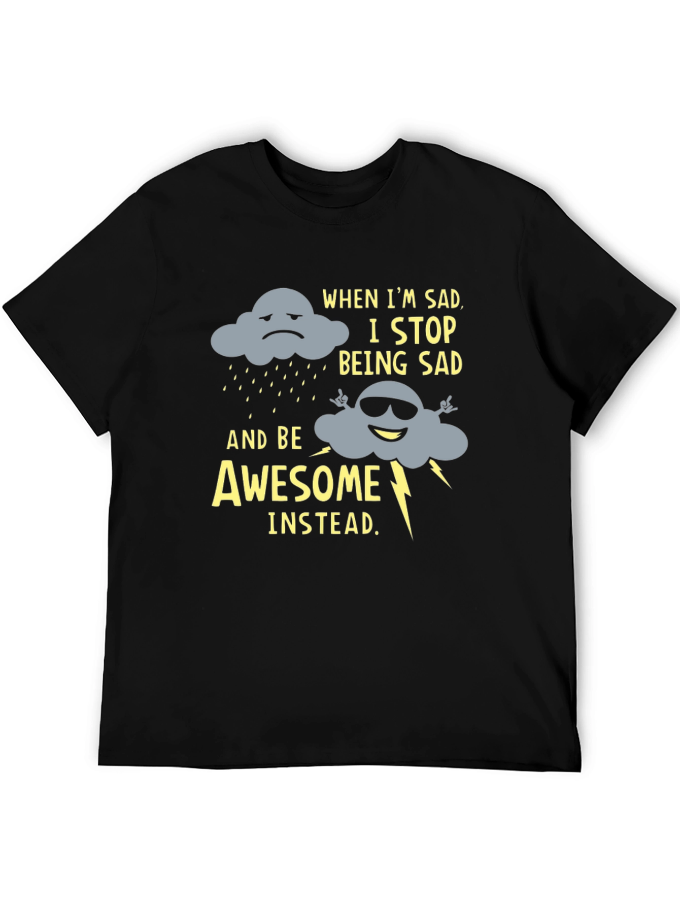 Funny Graphic Tee: Sad Cloud to Awesome Cloud