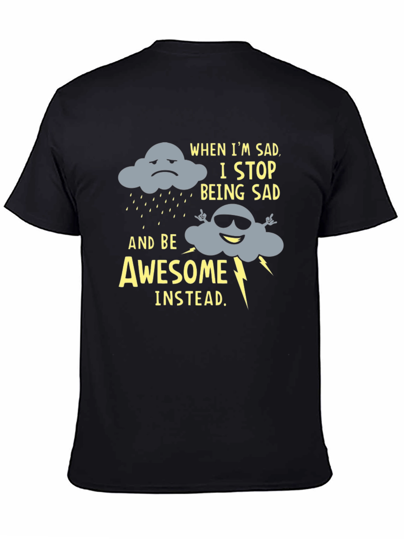 Funny Graphic Tee: Sad Cloud to Awesome Cloud
