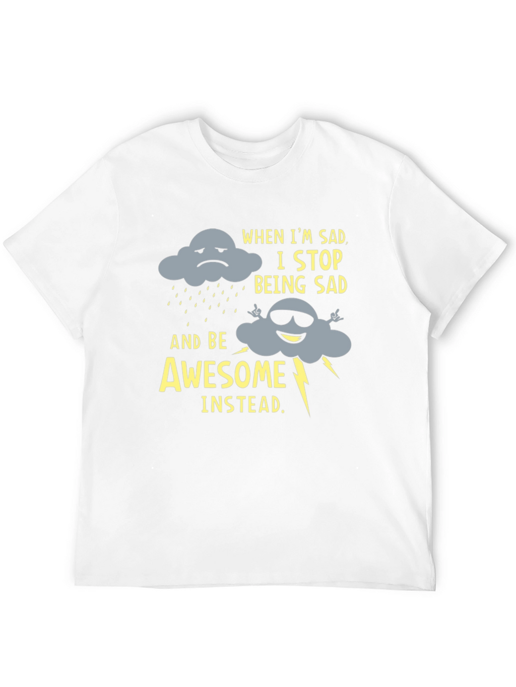 Funny Graphic Tee: Sad Cloud to Awesome Cloud
