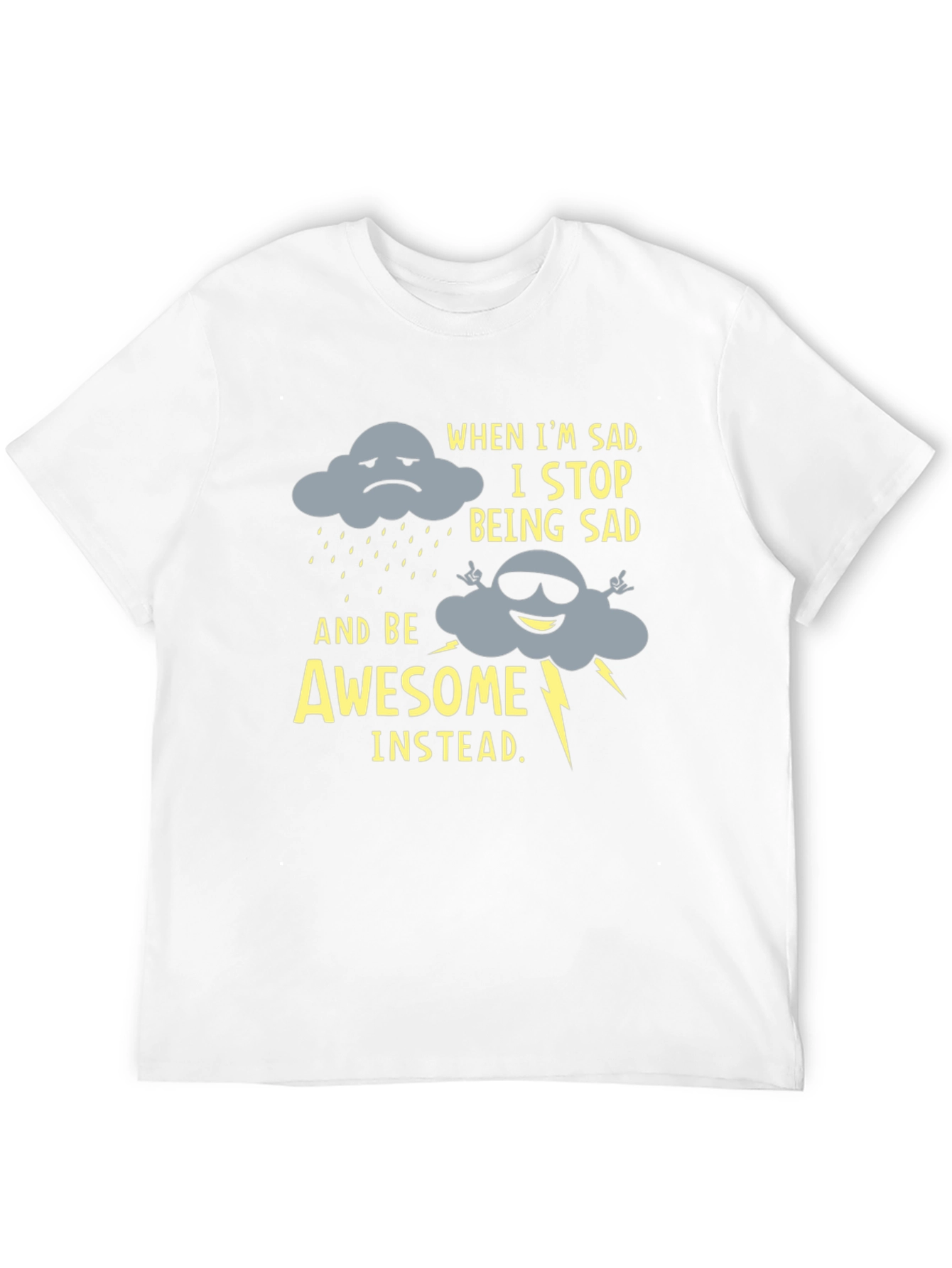 Funny Graphic Tee: Sad Cloud to Awesome Cloud