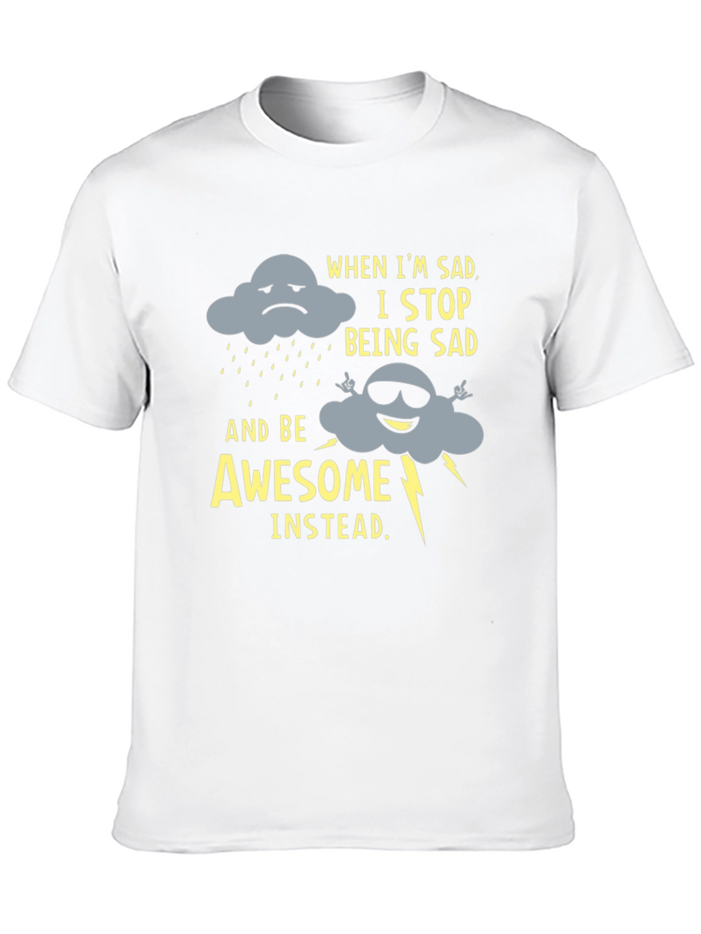 Funny Graphic Tee: Sad Cloud to Awesome Cloud