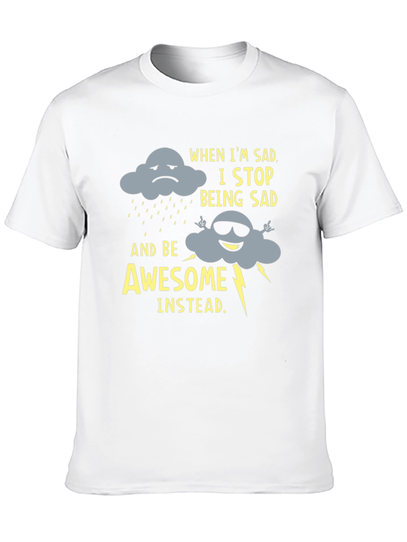 Funny Graphic Tee: Sad Cloud to Awesome Cloud