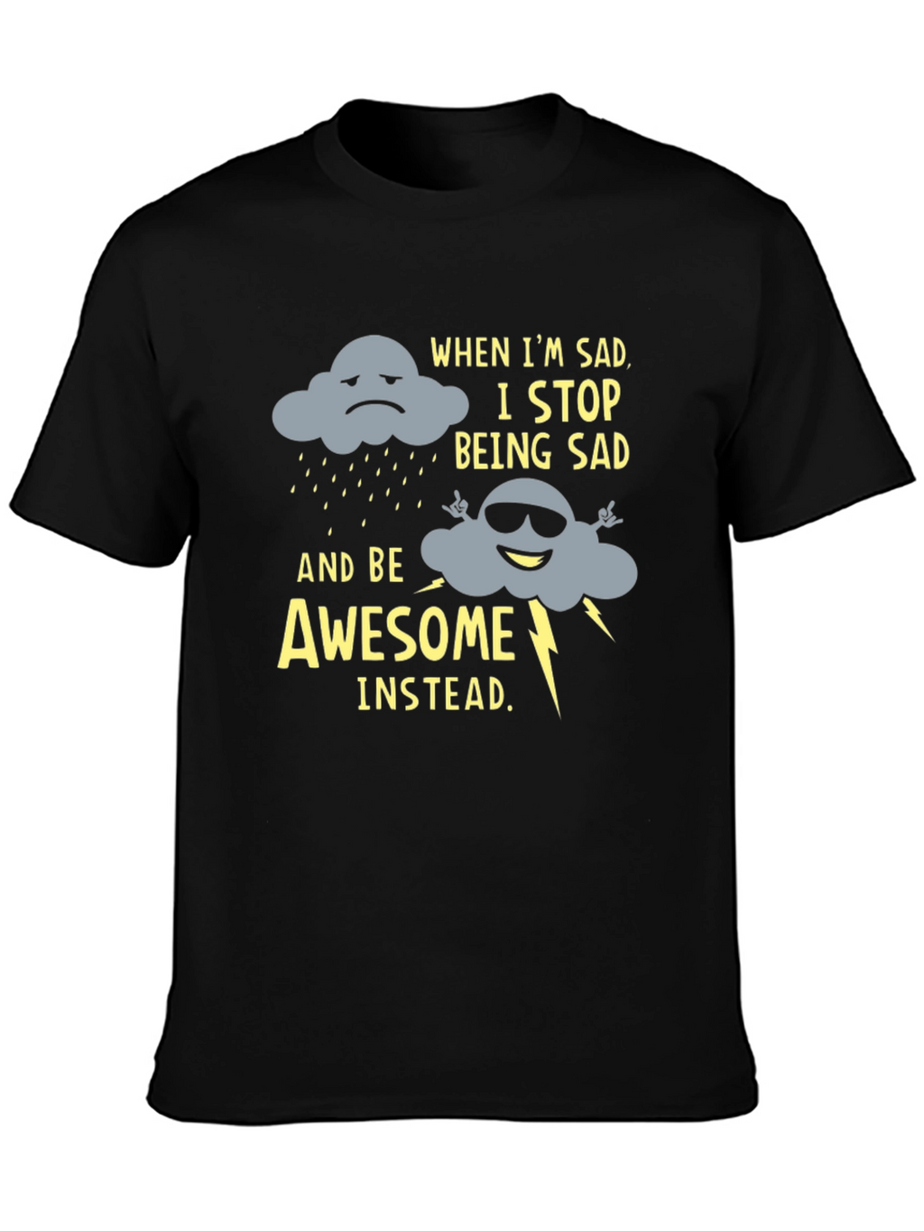 Funny Graphic Tee: Sad Cloud to Awesome Cloud