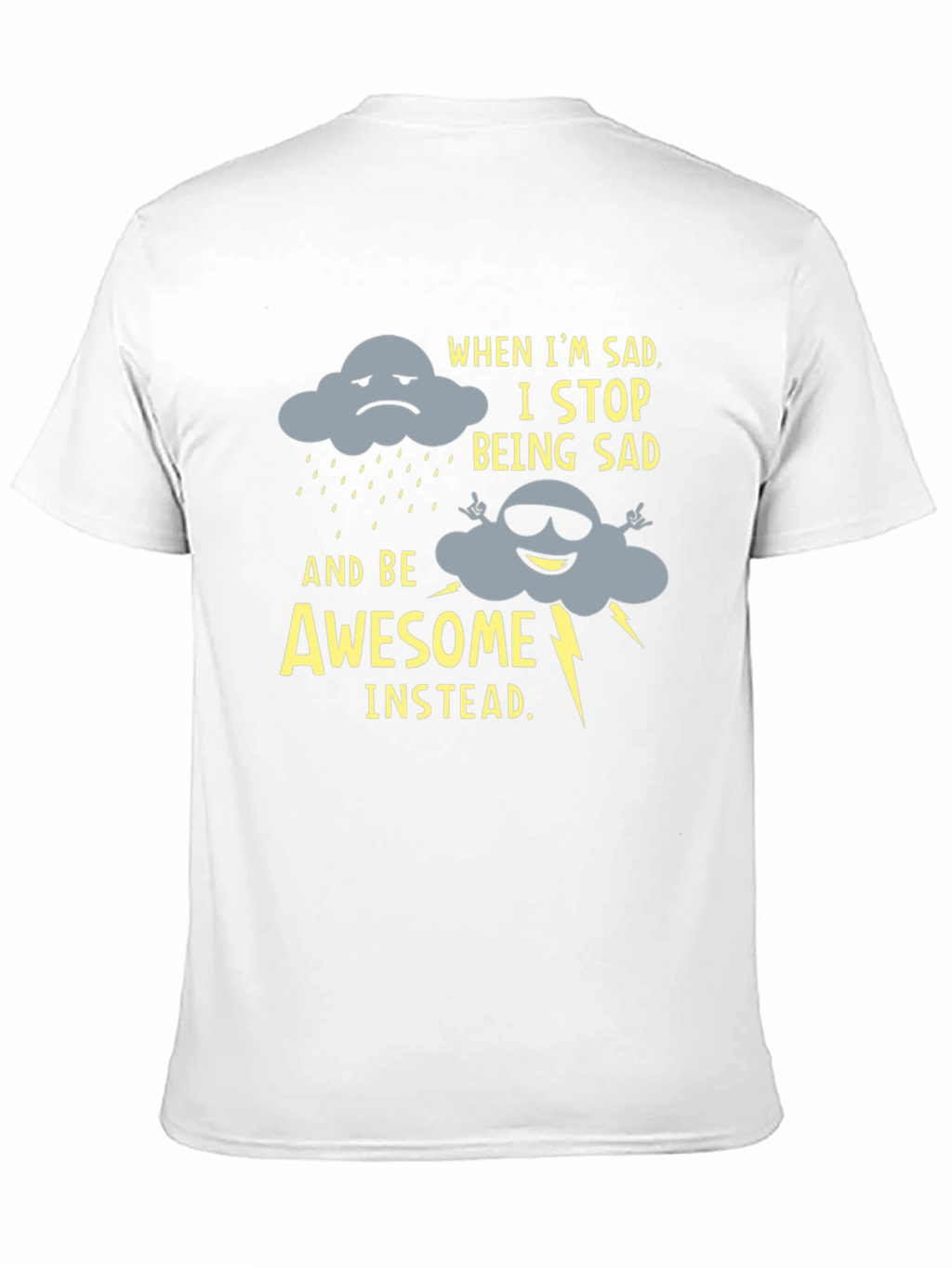 Funny Graphic Tee: Sad Cloud to Awesome Cloud