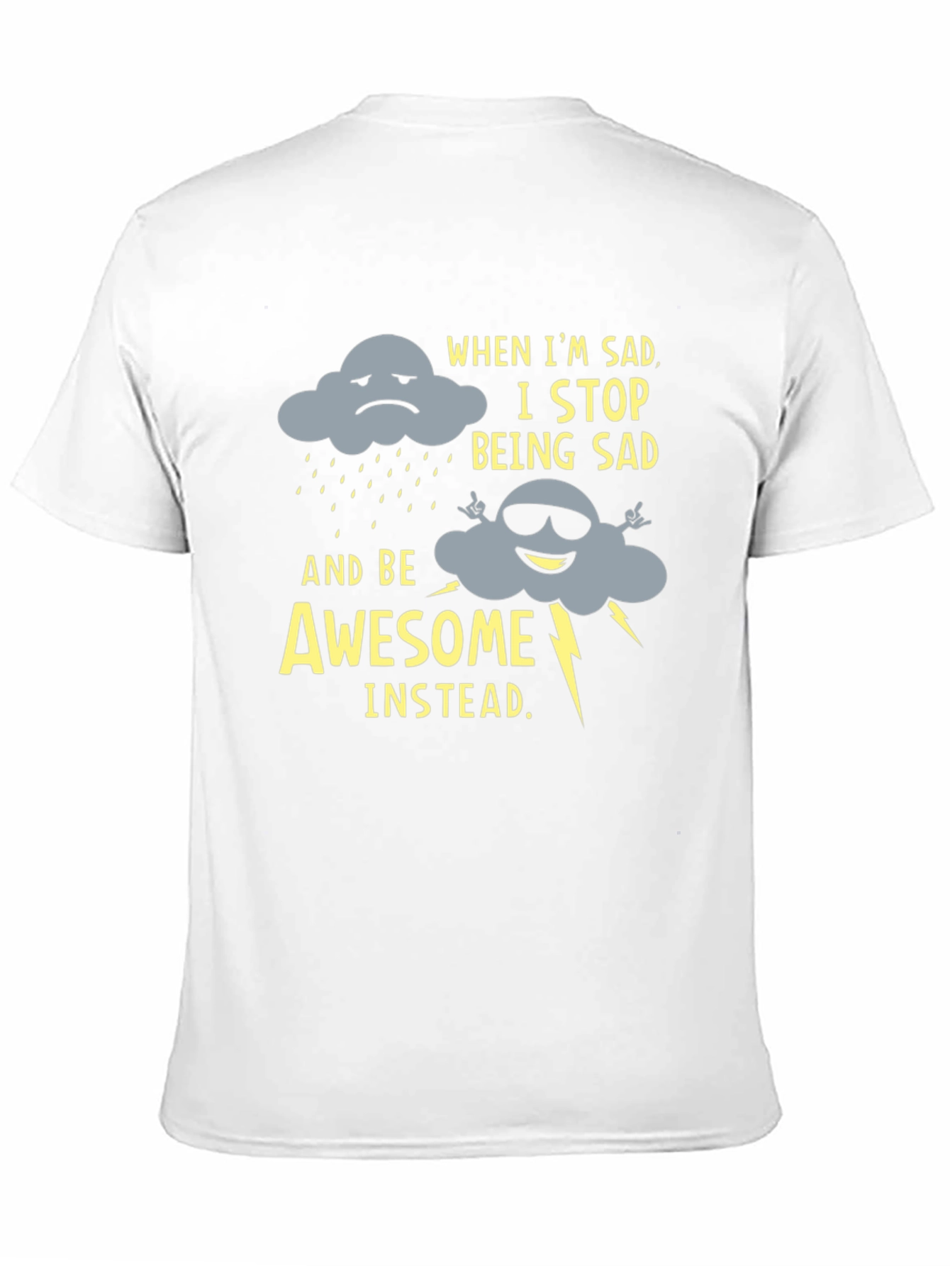 Funny Graphic Tee: Sad Cloud to Awesome Cloud