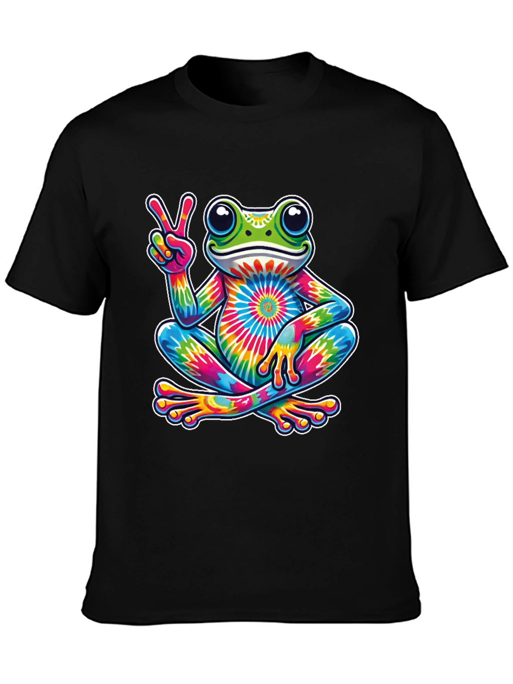 Tie-Dye Frog Peace Sign T-Shirt