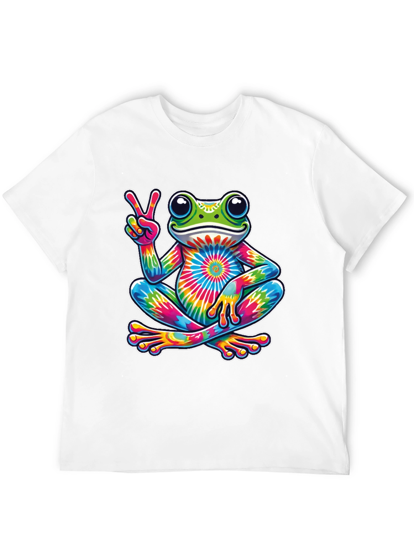 Tie-Dye Frog Peace Sign T-Shirt