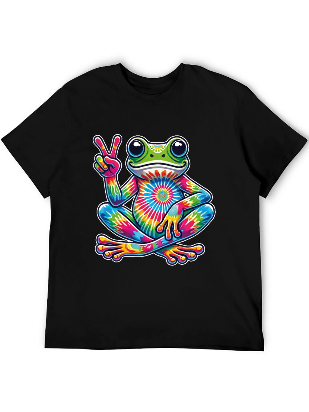 Tie-Dye Frog Peace Sign T-Shirt