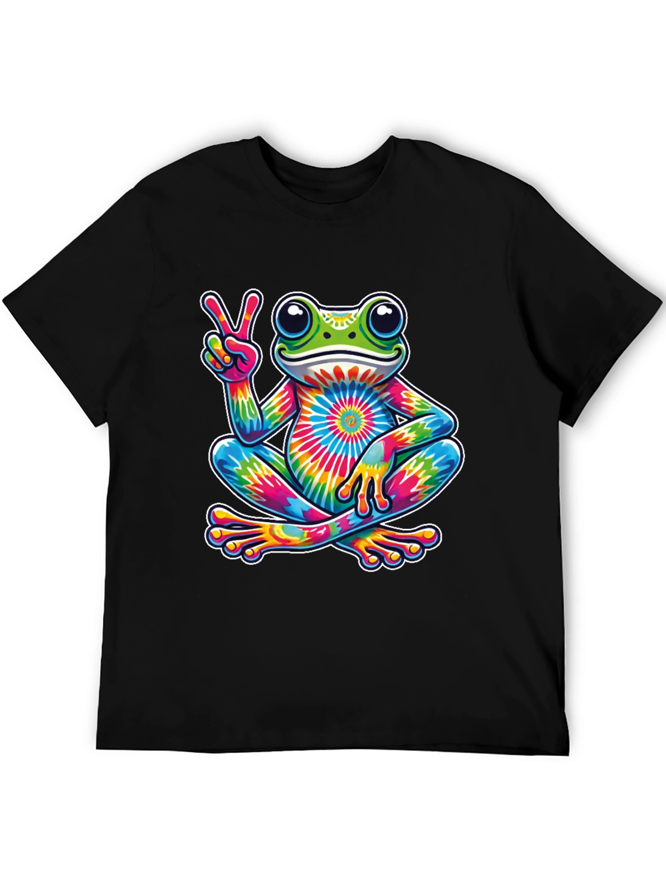 Tie-Dye Frog Peace Sign T-Shirt