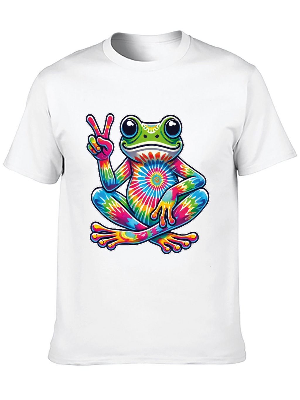 Tie-Dye Frog Peace Sign T-Shirt