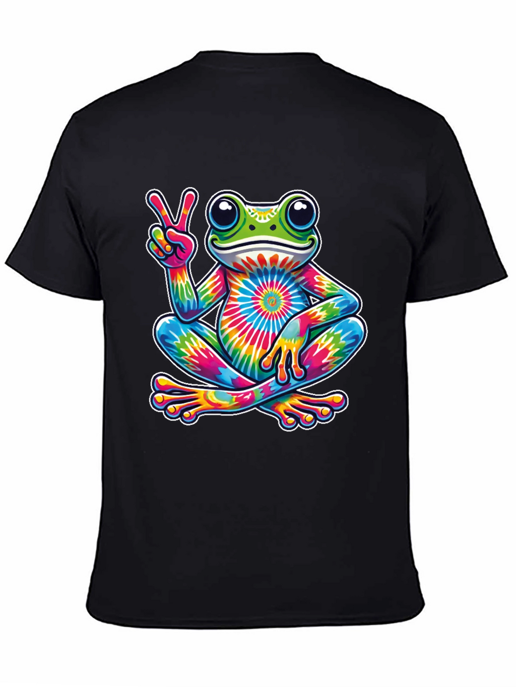 Tie-Dye Frog Peace Sign T-Shirt