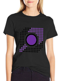 Geometric Circle Design Black T-Shirt