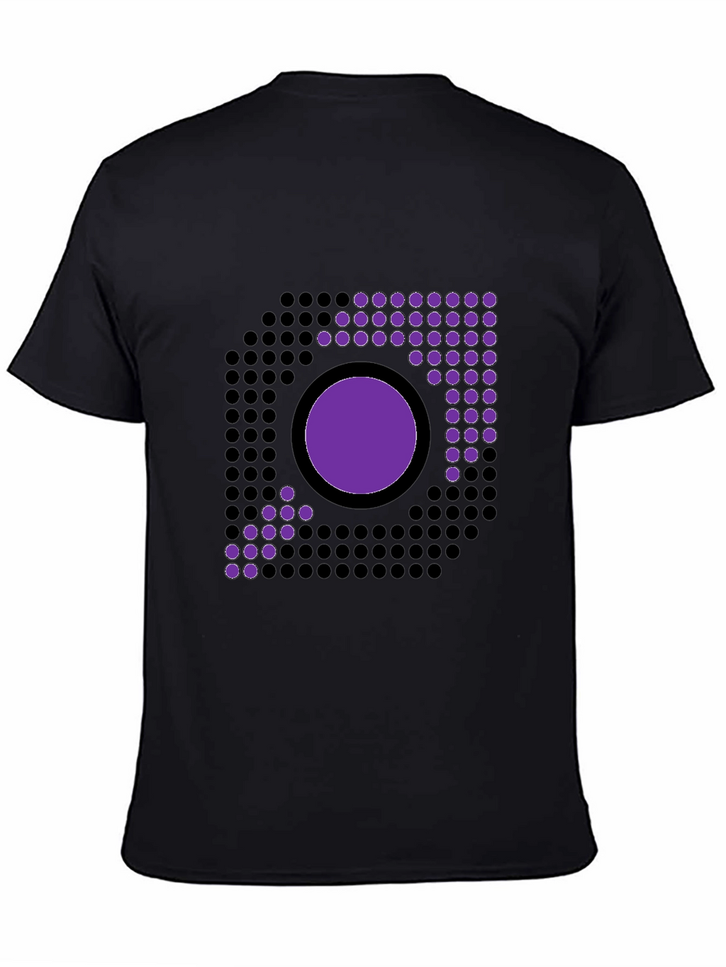Geometric Circle Design Black T-Shirt