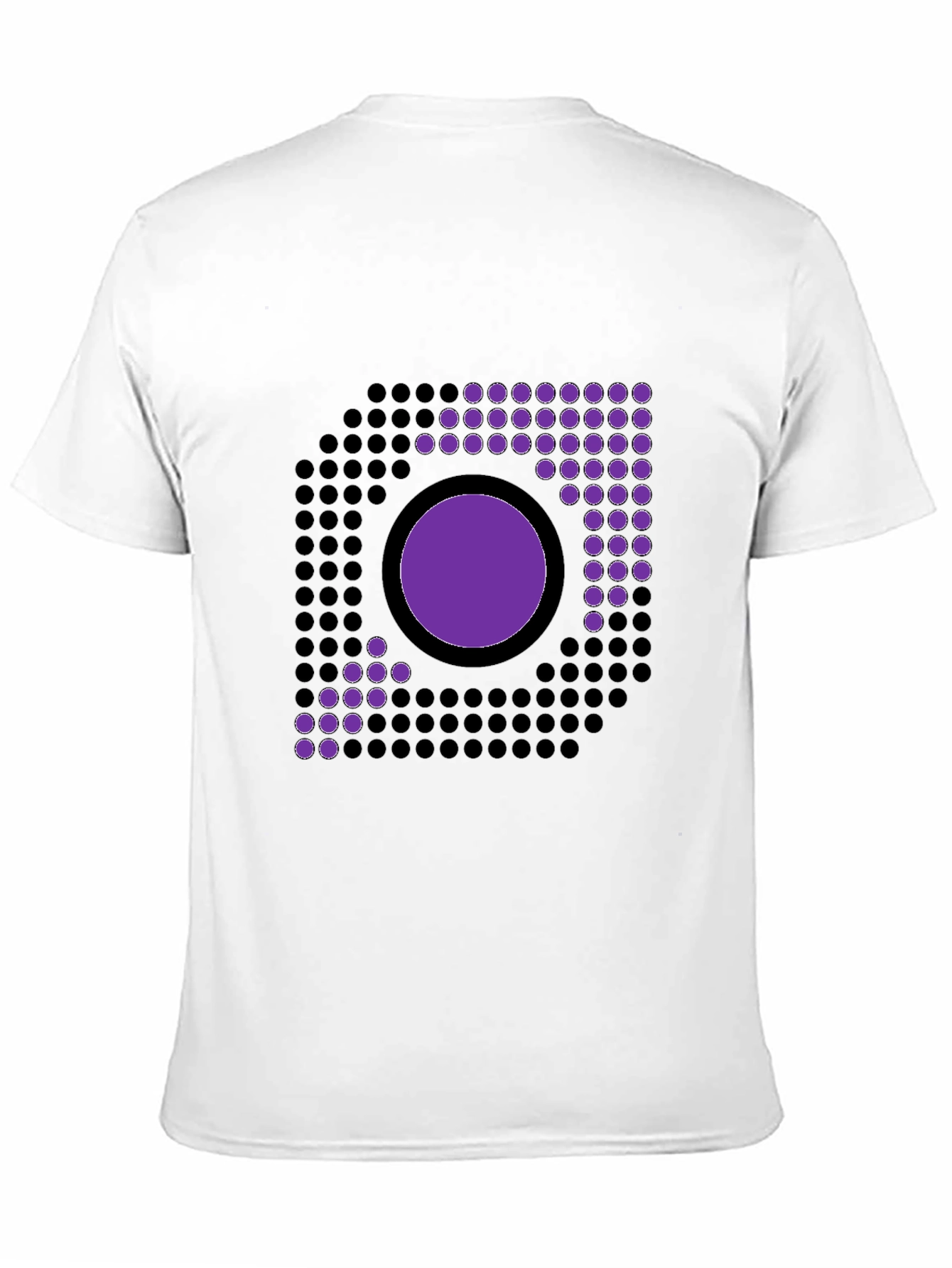 Geometric Circle Design Black T-Shirt